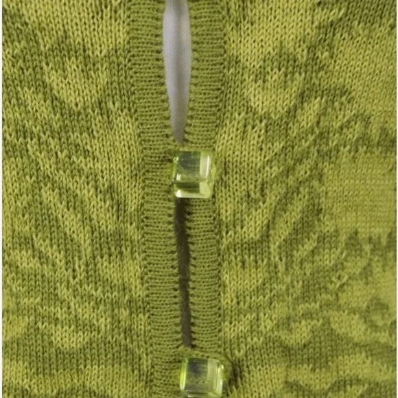 Oleana Floral Knit Cardigan in Olive and Lavender
